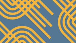 A Yellow And Blue Abstract Pattern With Lines Wallpaper