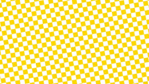 A Yellow And White Checkered Pattern Wallpaper