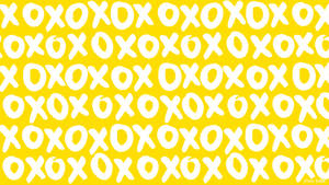 A Yellow Background With White X's On It Wallpaper