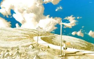 A Young Girl Experiencing The Power Of The Wind Wallpaper