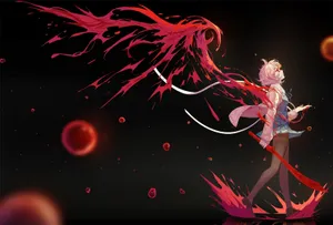 A Young Girl With A Toy Robot Stroller And Her Robot Companion Wallpaper