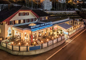 Aarau Gasthof Zum Schutzen Night View Wallpaper