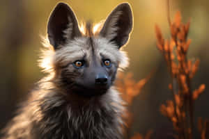 Aardwolfin Golden Light Wallpaper