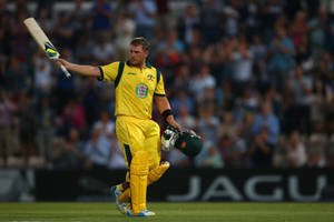 Aaron Finch In Cricket Field Wallpaper