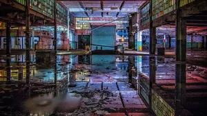 Abandoned Building Exposed Wallpaper