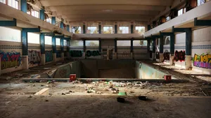 Abandoned Indoor Pool Wallpaper