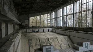 Abandoned Indoor Swimming Pool Wallpaper