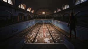 Abandoned Indoor Swimming Pool Wallpaper