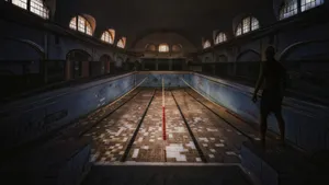 Abandoned Indoor Swimming Pool Wallpaper