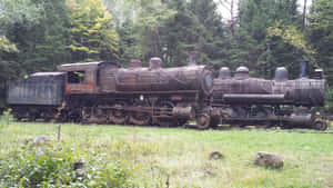 Abandoned Old Steam Trainin Woods.jpg Wallpaper