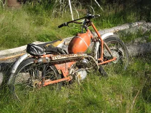 Abandoned Sachs Motorcyclein Nature Wallpaper