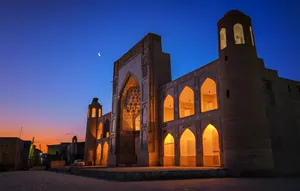 Abdulaziz Khan Madrassah Bukhara At Night Wallpaper