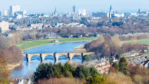 Aberdeen Cityscapewith River Dee Wallpaper