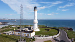 Aberdeen Coastal Lighthouse Aerial View Wallpaper