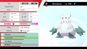 Abomasnow Stats Graphic Wallpaper