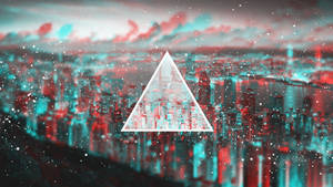 Abstract Artwork With Hd Triangle And Glitch Elements Wallpaper