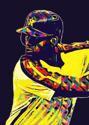Abstract Baseball Player Art Wallpaper