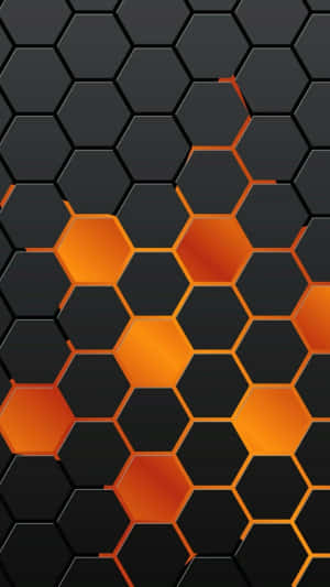 Abstract Black And Orange Wave Pattern Wallpaper