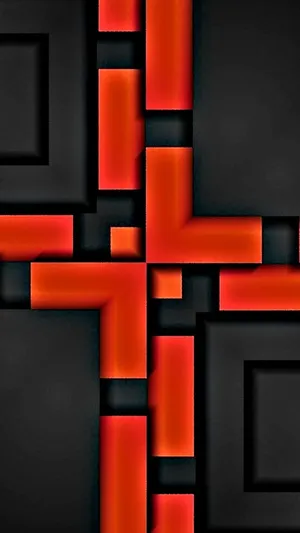 Abstract Black And Red Squares Mobile 3d Wallpaper