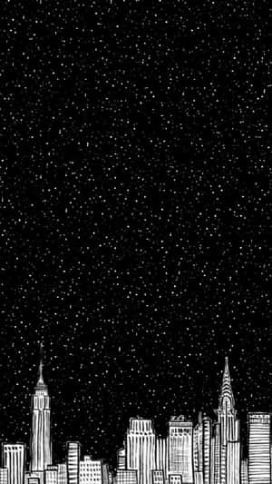 Abstract Black And White Star Design Wallpaper