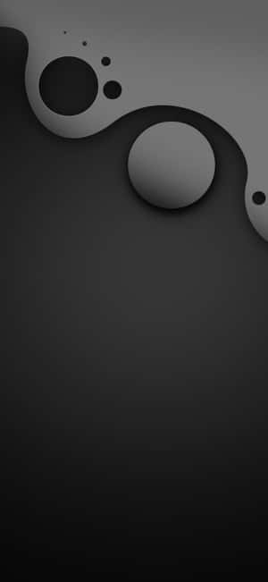 Abstract Black Bubbles Design Wallpaper