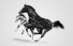 Abstract Black Horse Sculpture Wallpaper