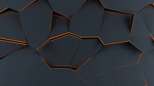 Abstract Black Polygonswith Orange Edges Wallpaper