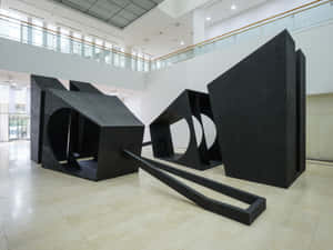 Abstract Black Sculpture Seoul Museumof Art Wallpaper