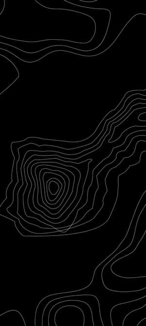 Abstract Black Topographic Design Wallpaper