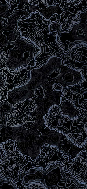Abstract Black Topographic Lines Wallpaper