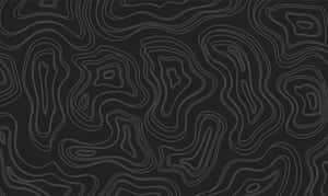 Abstract Black Topographic Lines Wallpaper