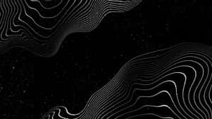 Abstract Black Topographic Lines Wallpaper