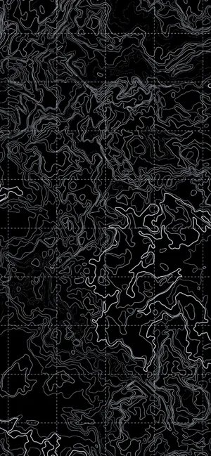 Abstract Black Topographic Map Pattern Wallpaper