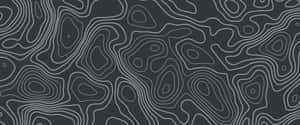 Abstract Black Topographic Map Pattern Wallpaper