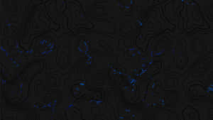 Abstract Black Topographic Mapwith Blue Accents Wallpaper