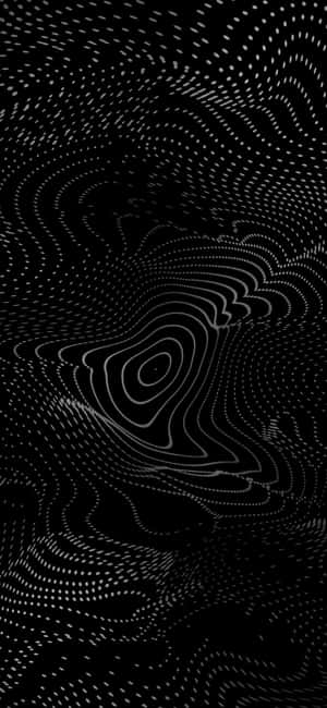 Abstract Black Topographic Waves Wallpaper