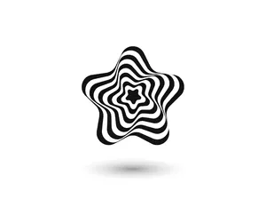 Abstract Blackand White Star Illusion Wallpaper