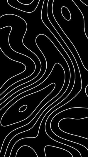 Abstract Blackand White Topographic Lines Wallpaper