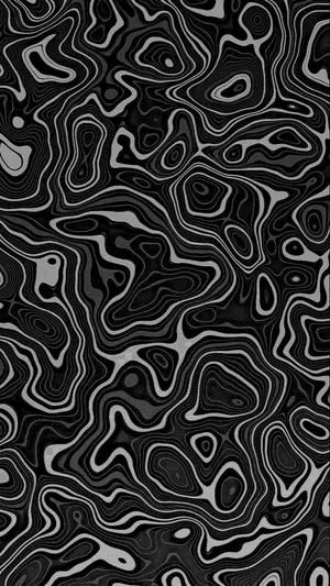 Abstract Blackand White Topographic Pattern Wallpaper
