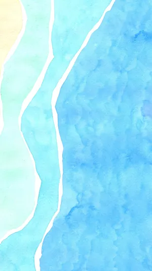 Abstract Blue Coastal Watercolor Wallpaper