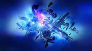 Abstract_ Blue_ Energy_ Explosion Wallpaper