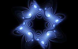 Abstract Blue Fractal Symmetry Wallpaper