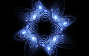 Abstract Blue Fractal Symmetry Wallpaper