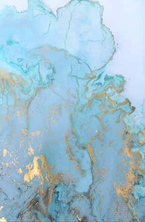 Abstract Blue Gold Marble Texture Wallpaper