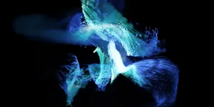 Abstract_ Blue_ Light_ Formations Wallpaper