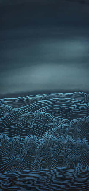 Abstract Blue Topographic Lines Wallpaper Wallpaper