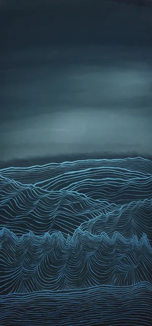 Abstract Blue Topographic Lines Wallpaper Wallpaper