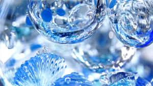 Abstract Blue Water Bubbles Background Wallpaper