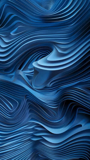 Abstract Blue Waves3 D Art Wallpaper