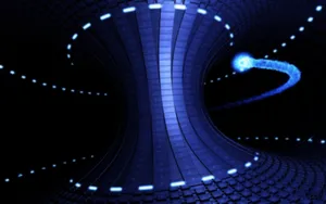 Abstract Blue Wormhole Illustration Wallpaper